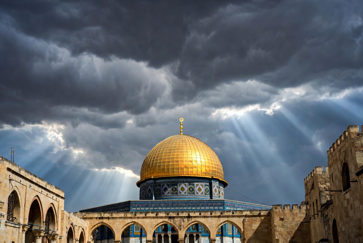 Temple Mount under dramatic sky