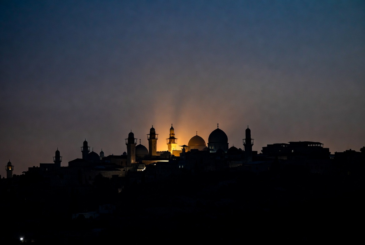 Jerusalem Temple Mount at dusk