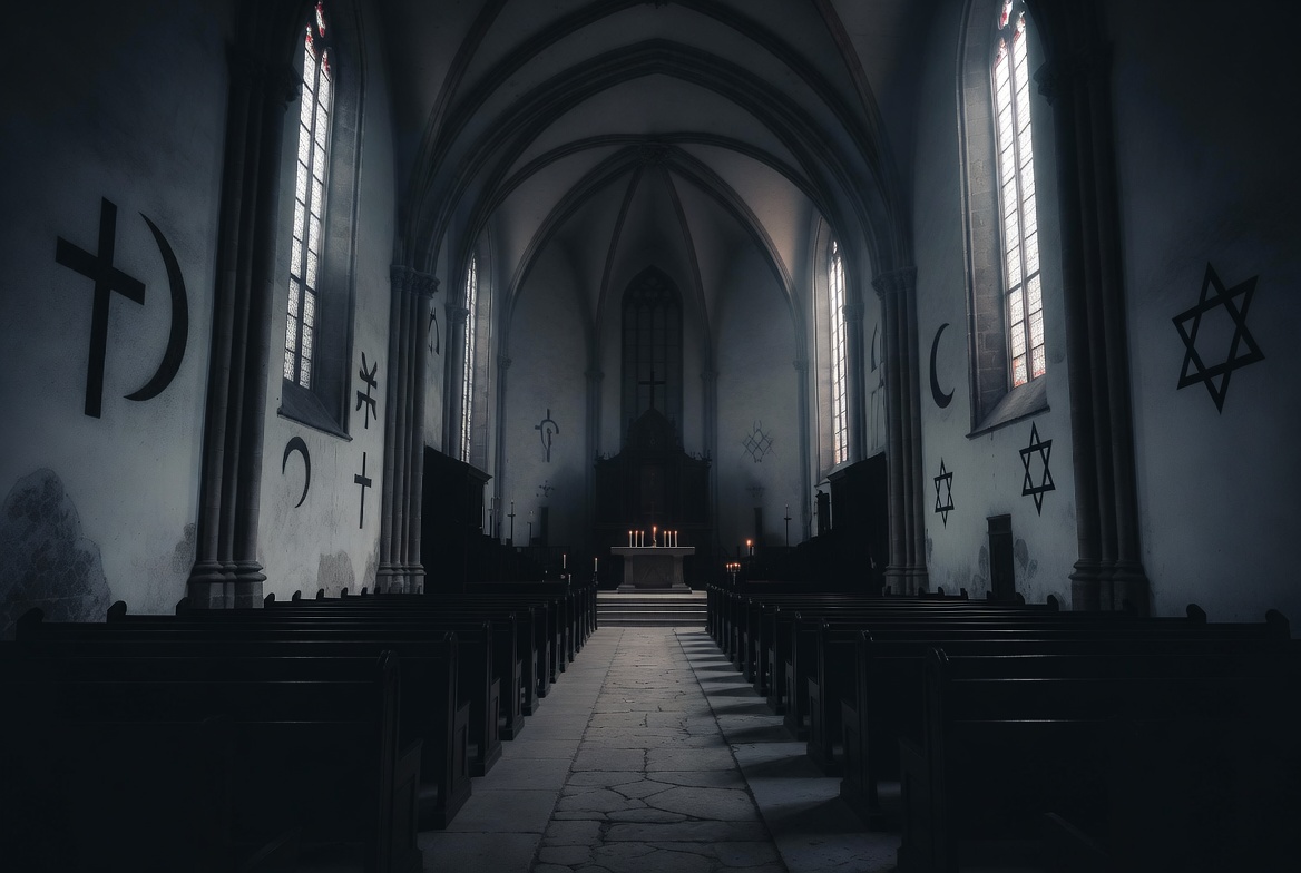Compromised religious system interior